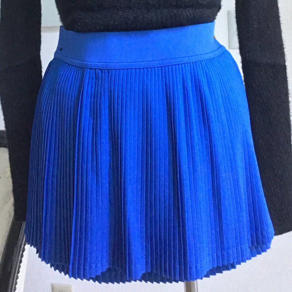 OTOS Athletic Tennis Pleated Sport Skirt/Skort High Waisted Pockets Royal Blue S